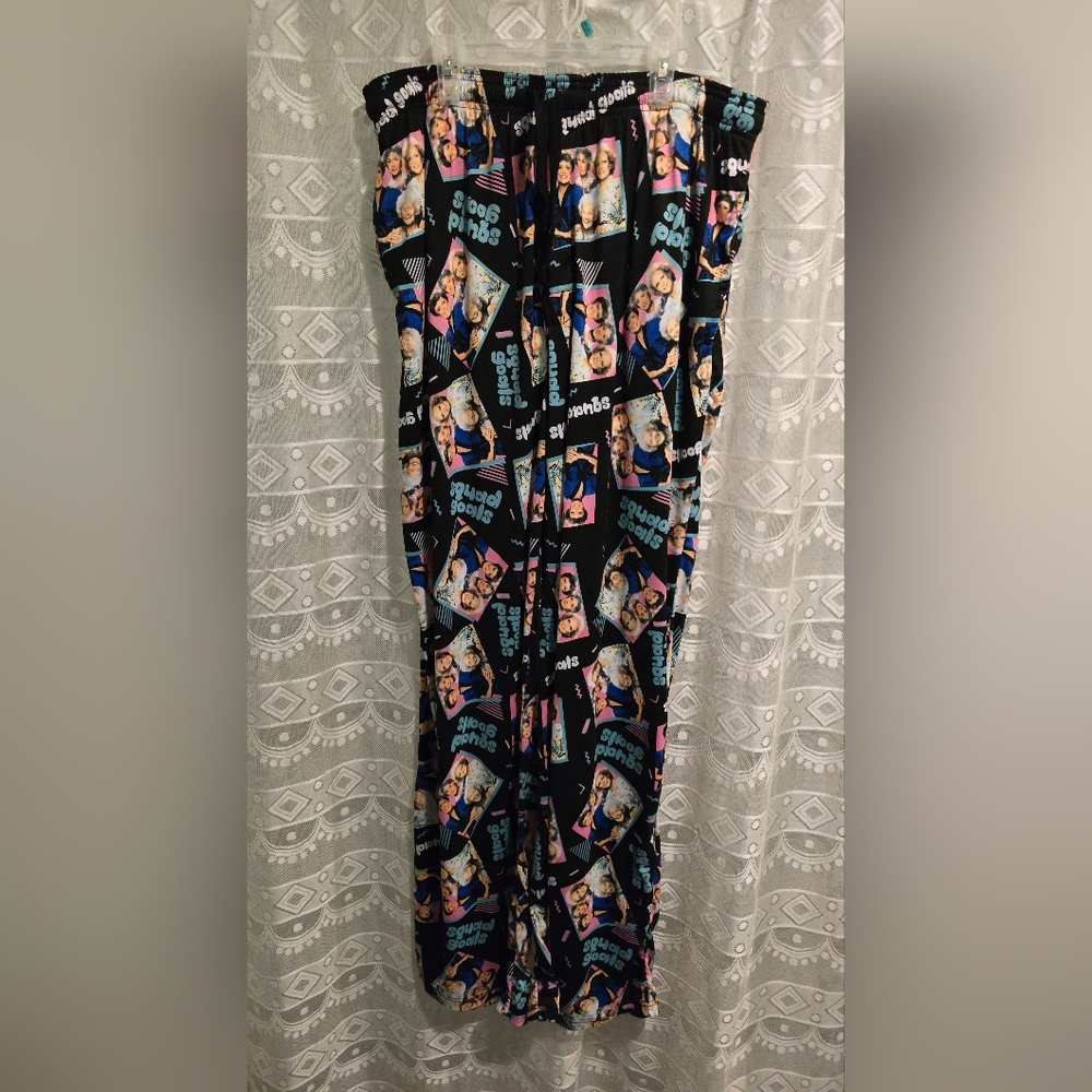 The Golden Girls ABC Studio Black Sleep Pants Women's 2XL Polyester Spandex